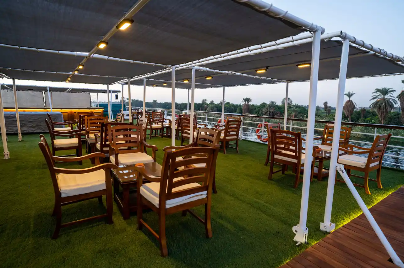 Sun deck of the City and Sea Adonis Nile Cruise Nile cruise